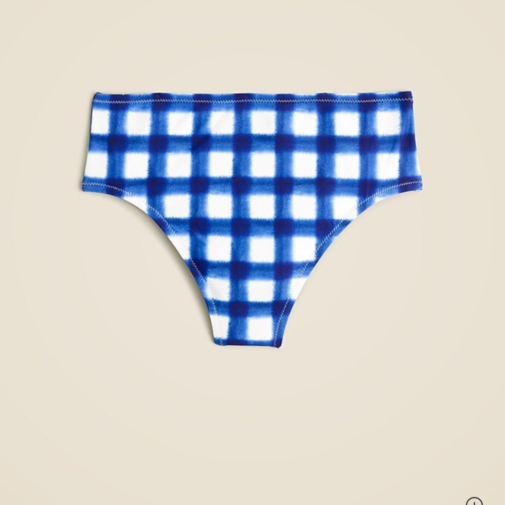 J.Crew high rise bikini bottom in gingham